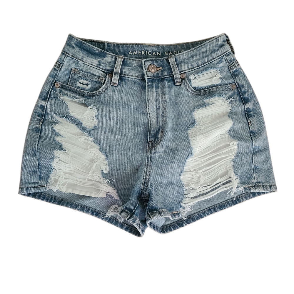American Eagle Outfitters Blue High-Waisted Jean Shorts